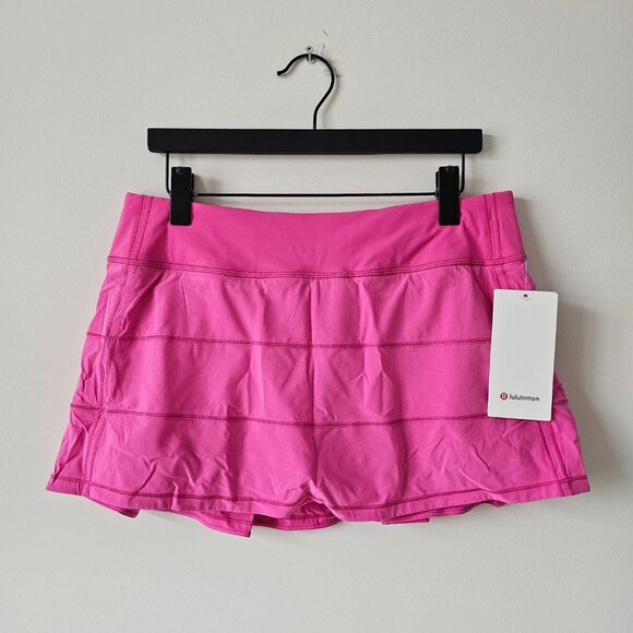 NWT LULULEMON SNCP Sonic Pink Pace Rival Mid Rise Luxtreme Skirt 10 - Picture 1 of 9
